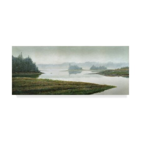 John Morrow 'River In The Rain ' Canvas Art,10x24